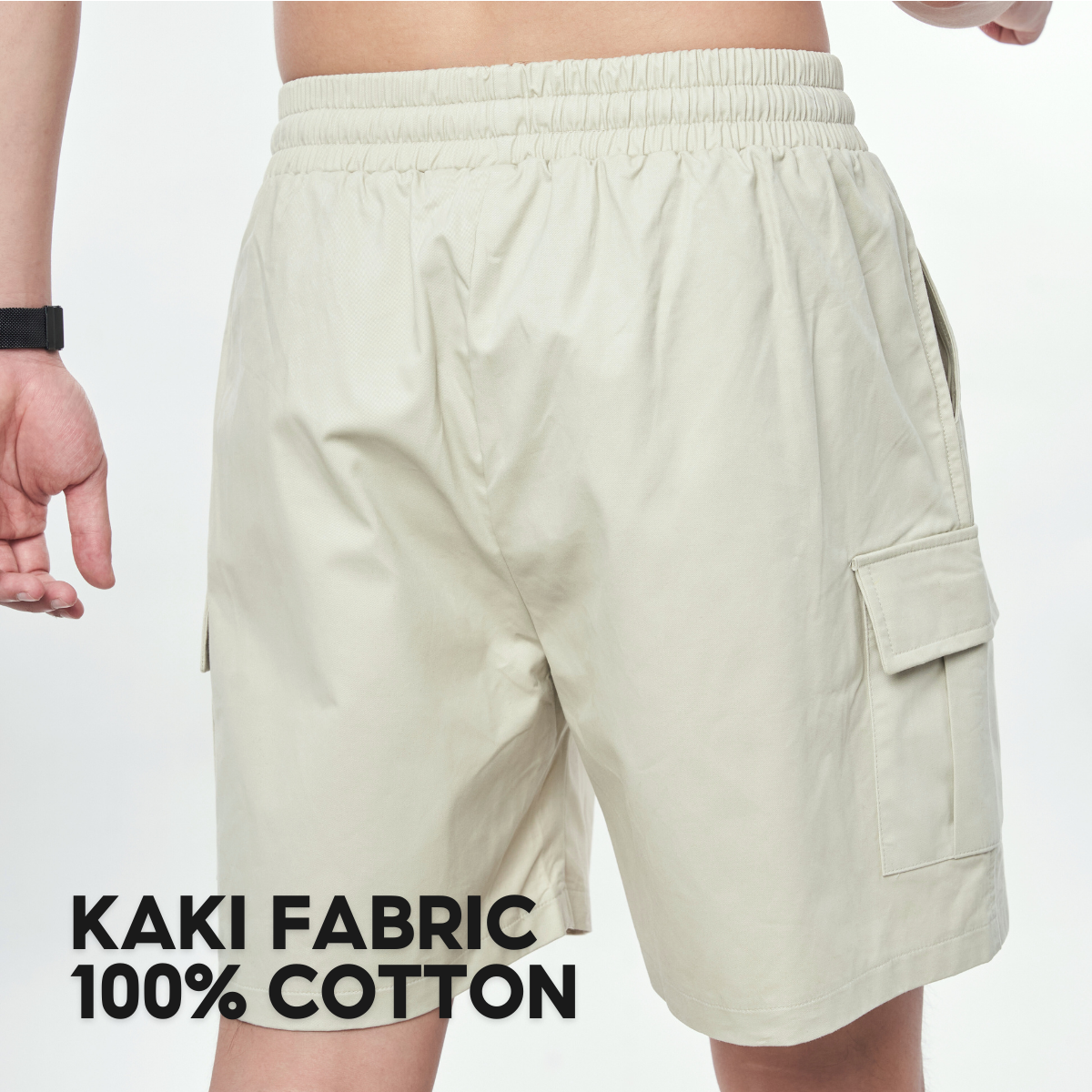 7allen Cargo Pocket Khaki Shorts