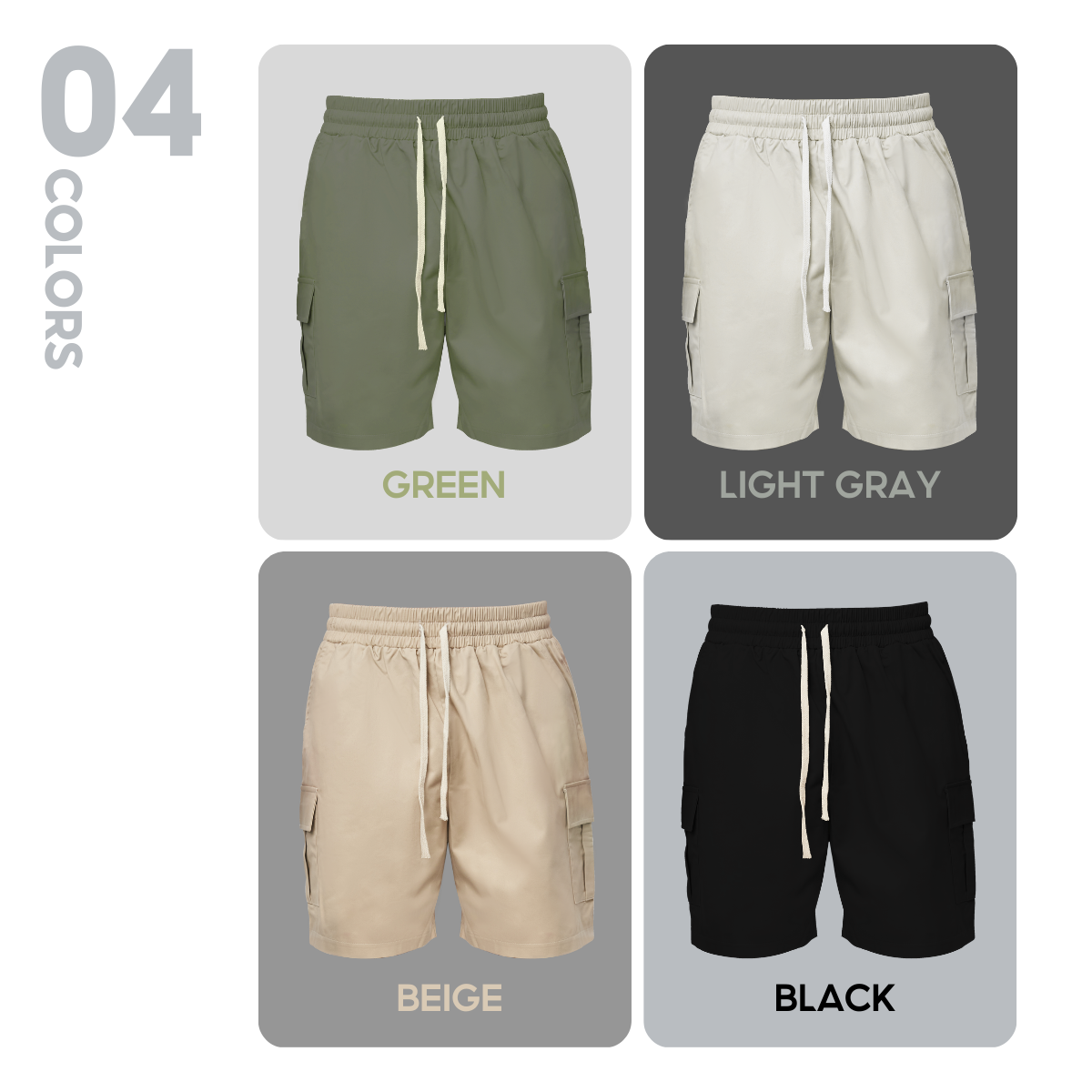 7allen Cargo Pocket Khaki Shorts