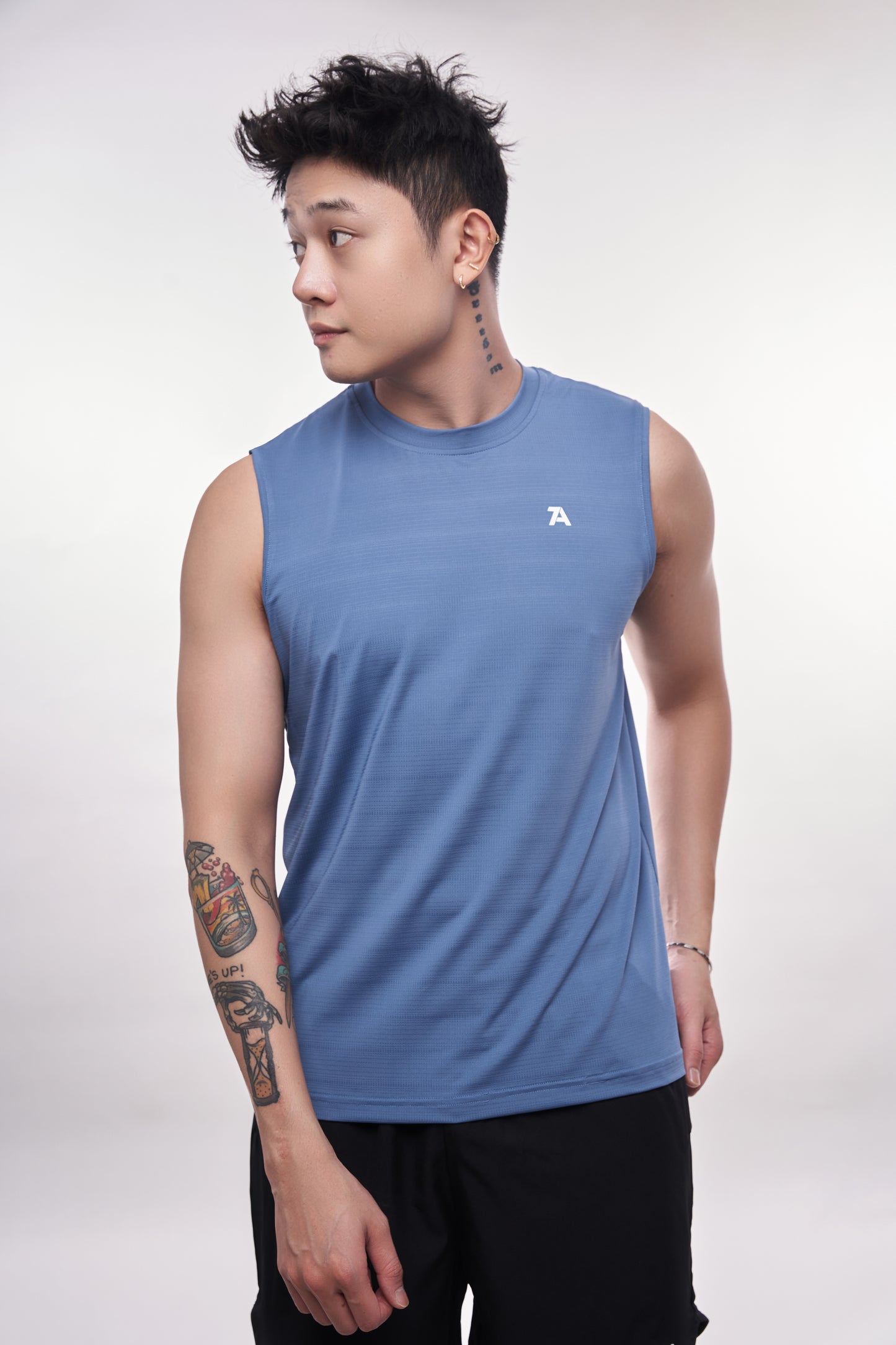 7allen Sleeveless Mesh Fabric T-shirt