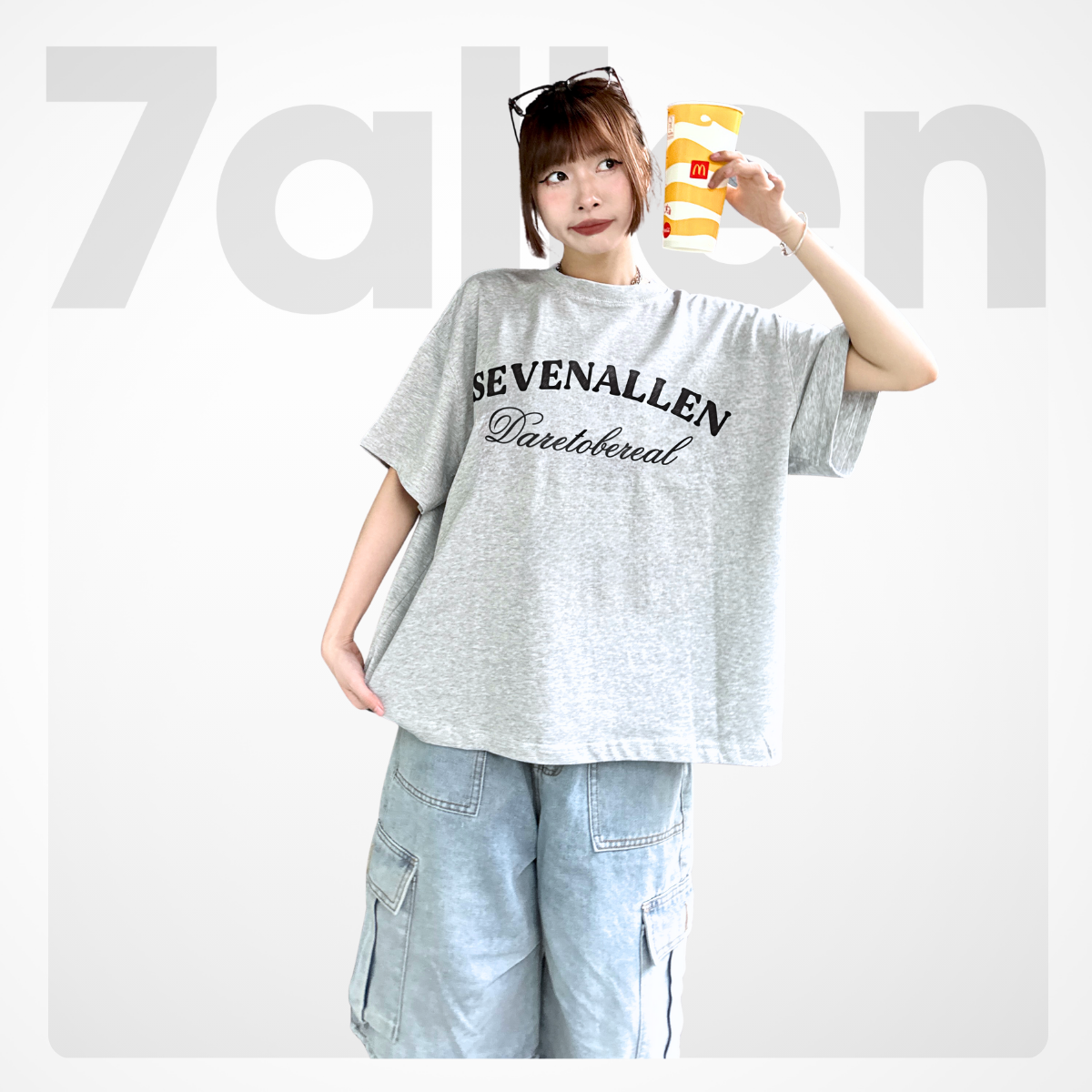 7allen Boxy T-Shirt 100% Cotton 250gsm, Embroidery Shirt