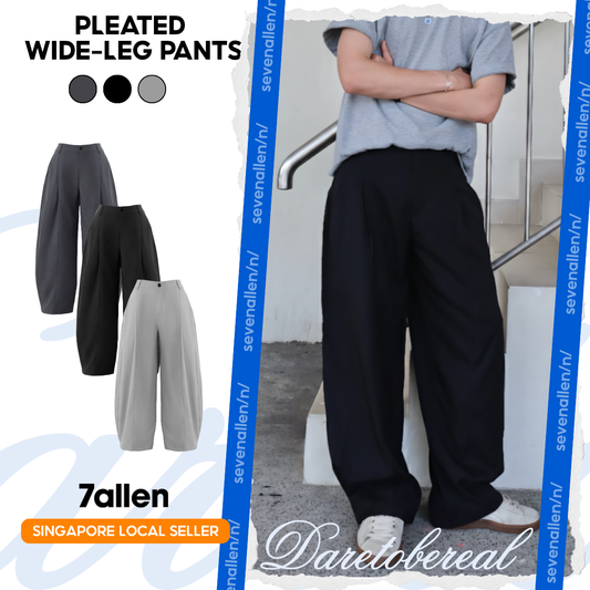 7allen Pleated Wide-Leg Pants