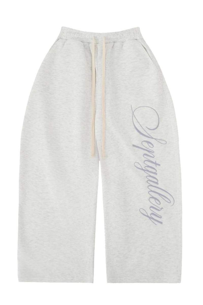 7allen Unisex Wide Leg Sweatpants With Embroidery