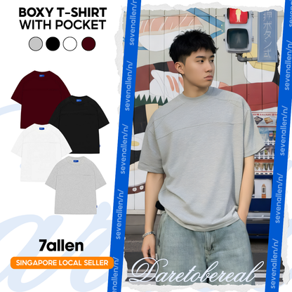 7allen Unisex Oversized T-Shirt Man With Pocket