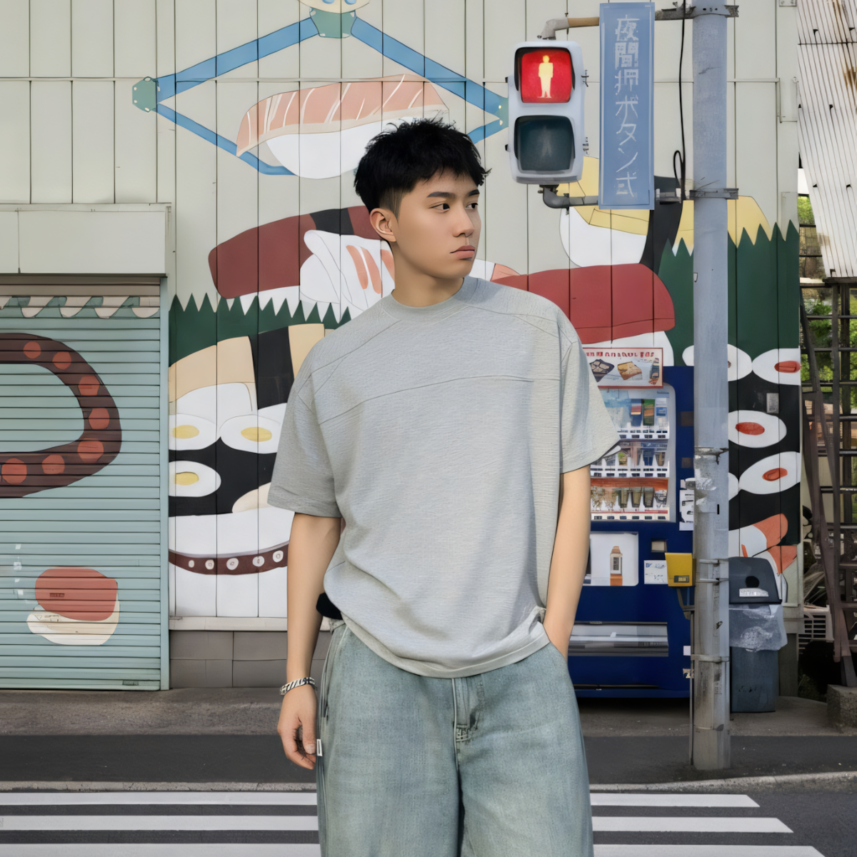 7allen Unisex Oversized T-Shirt Man With Pocket