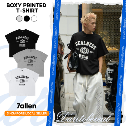 7allen Unisex Boxy T-Shirt 100% Cotton 250gsm, Graphic Tee