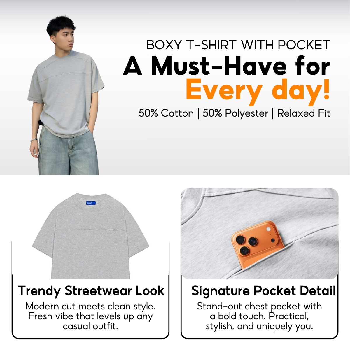 7allen Unisex Oversized T-Shirt Man With Pocket