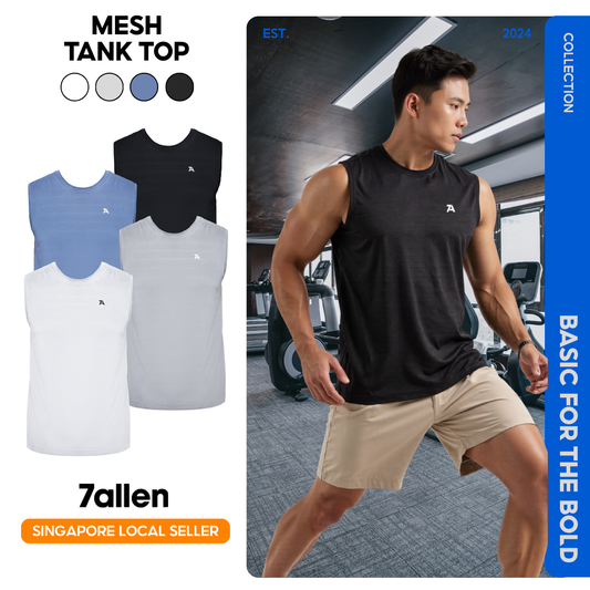 7allen Sleeveless Mesh Fabric T-shirt