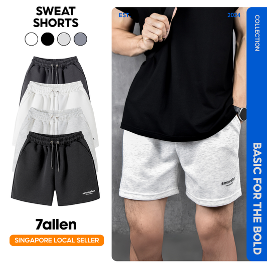 7allen Unisex Basic Sweat Shorts Core Fleece Cotton