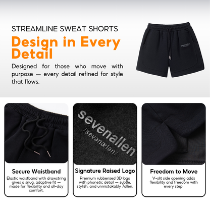 7allen Streamline Sweat Shorts Core Fleece Cotton