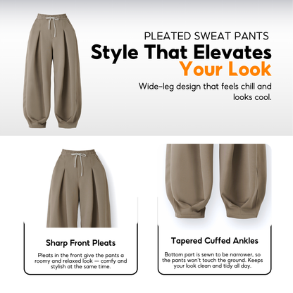7allen Pleated Sweat Pants Core Fleece Cotton , Loose Pants, Casual Pants, Jogger Pants Men, Baggy Sweatpants