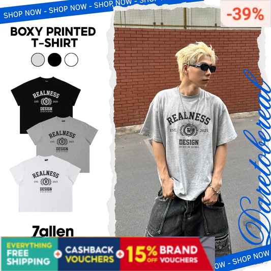 7allen Boxy T-Shirt 100% Cotton 250gsm, Embroidery Shirt