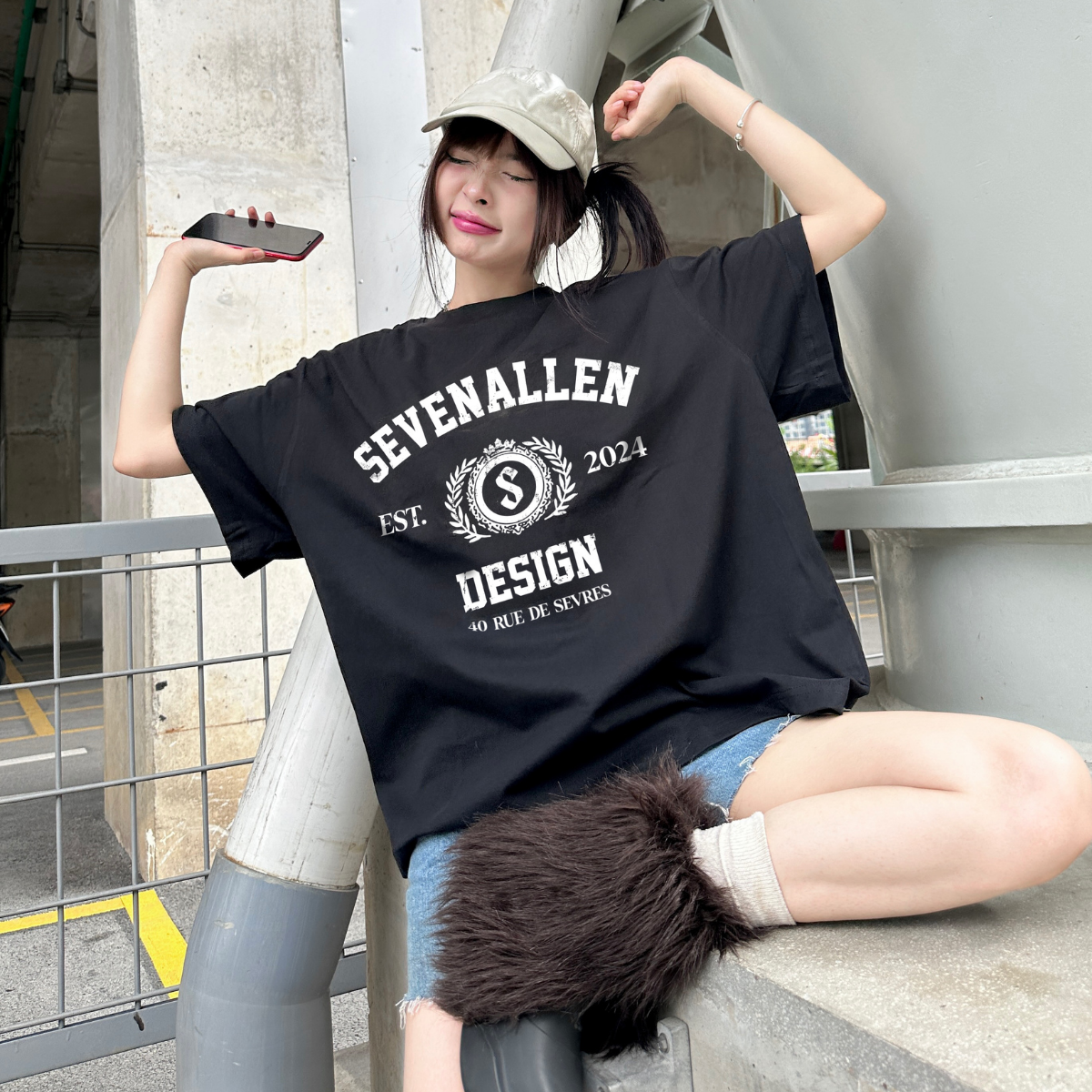 7allen Unisex Boxy T-Shirt 100% Cotton 250gsm, Graphic Tee