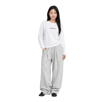 7allen Unisex Boxy Long Sleeve T Shirt - front of white  color