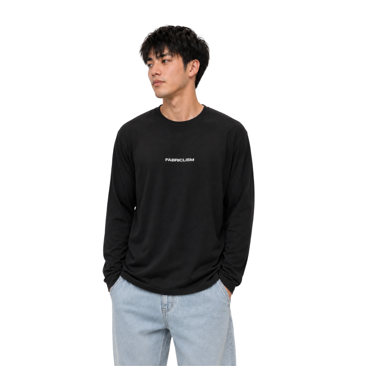 7allen Unisex Boxy Long Sleeve T Shirt -back of black color