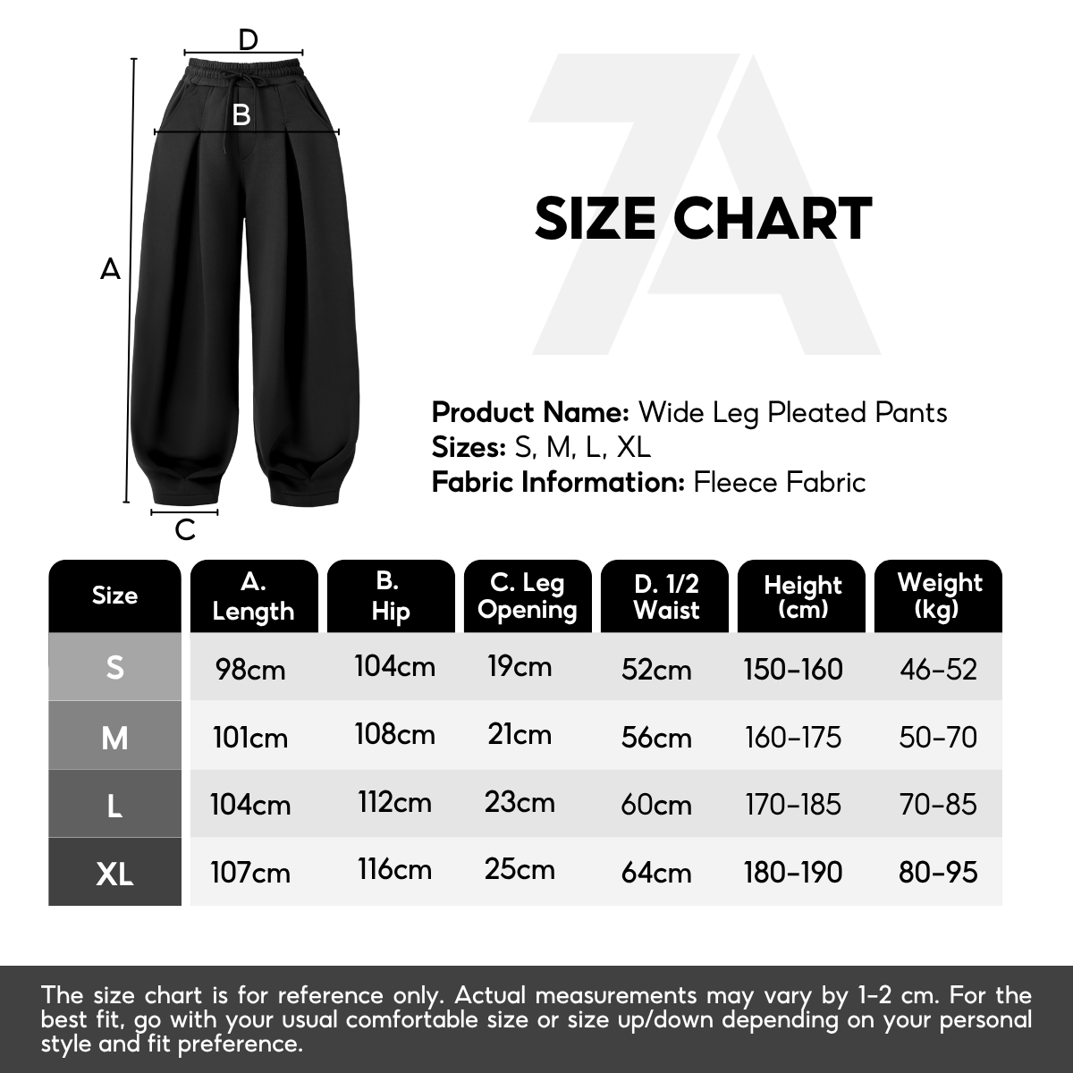 7allen Pleated Sweat Pants Core Fleece Cotton , Loose Pants, Casual Pants, Jogger Pants Men, Baggy Sweatpants