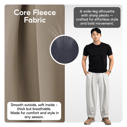 7allen Pleated Sweat Pants Core Fleece Cotton , Loose Pants, Casual Pants, Jogger Pants Men, Baggy Sweatpants