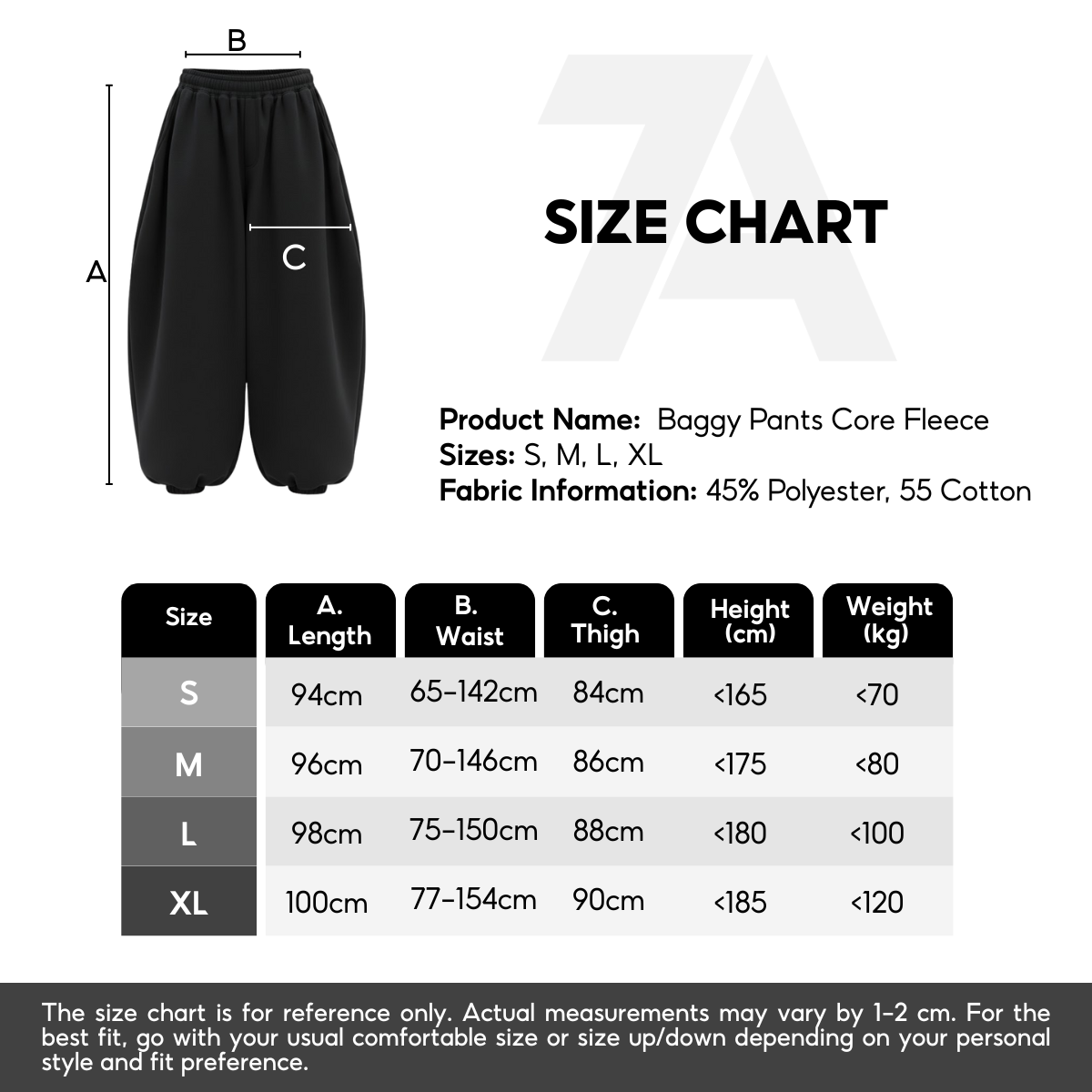 7allen Baggy Pants Core Fleece
