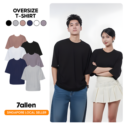 7allen Oversize Plain Premium 4-Way Stretch Fabric T-shirt